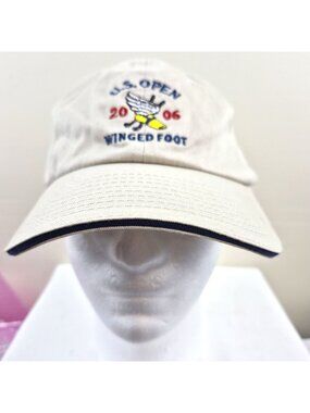U.S. Open 2006 Winged Foot Adjustable Baseball Cap USGA Member Beige Cotton